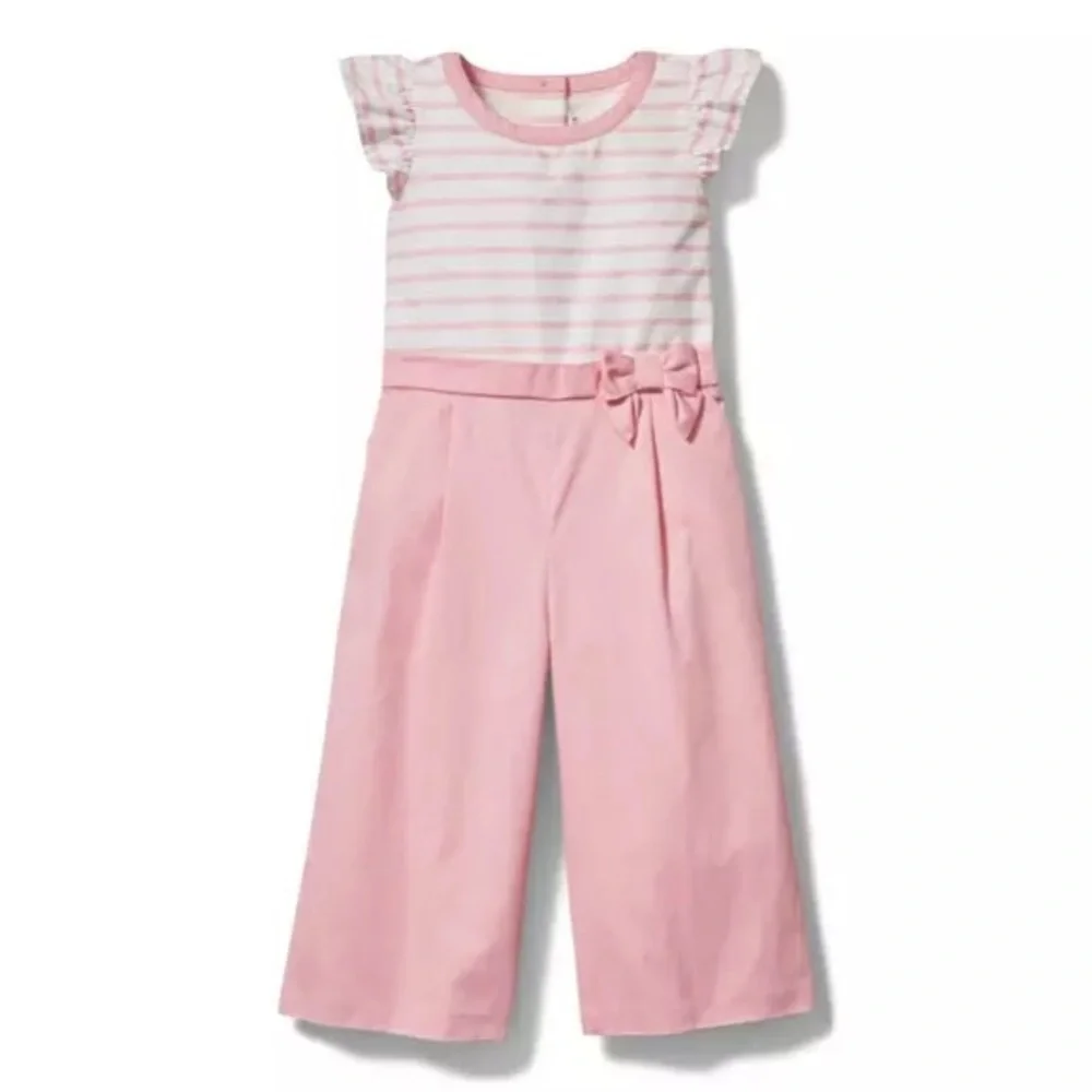 Janie and Jack Striped Flutter Sleeve Jumpsuit size 12-18 months